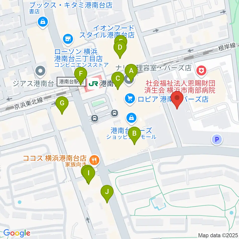 バーズカルチャーセンター周辺のカフェ一覧地図