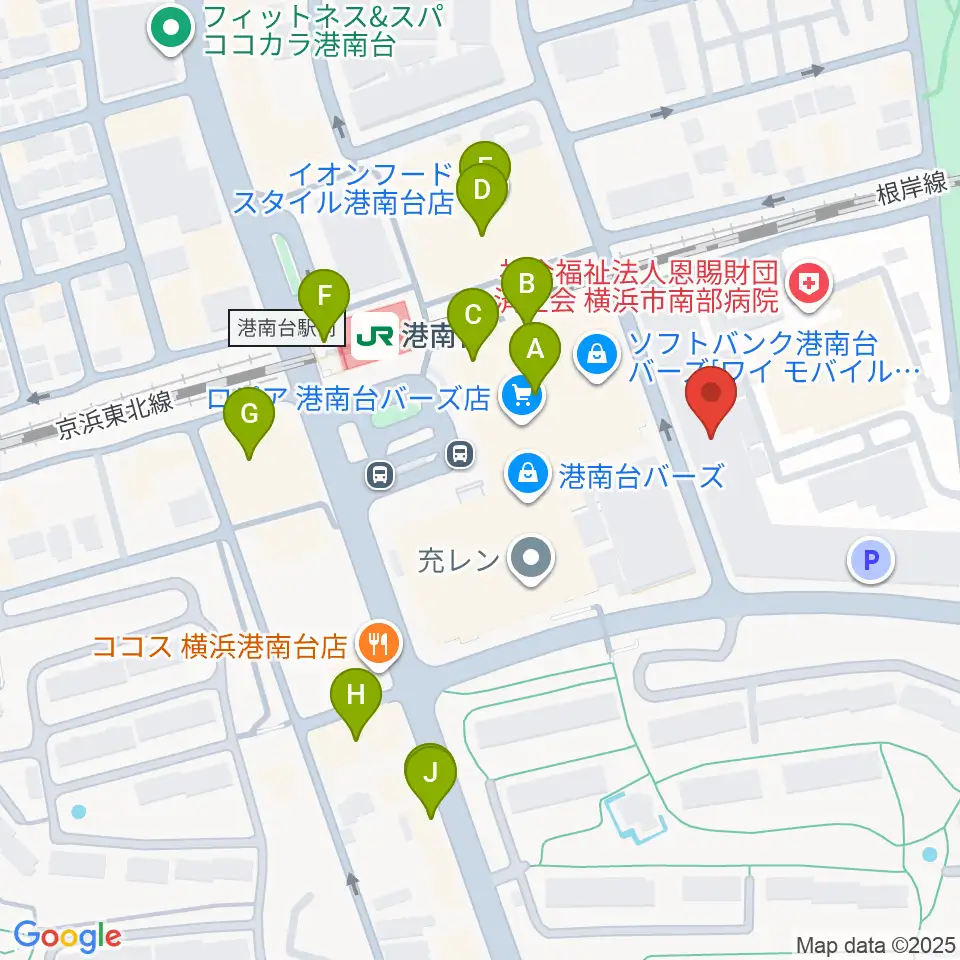 バーズカルチャーセンター周辺のカフェ一覧地図