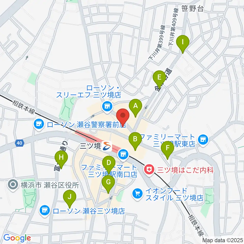 三ツ境カルチャーセンター周辺のカフェ一覧地図