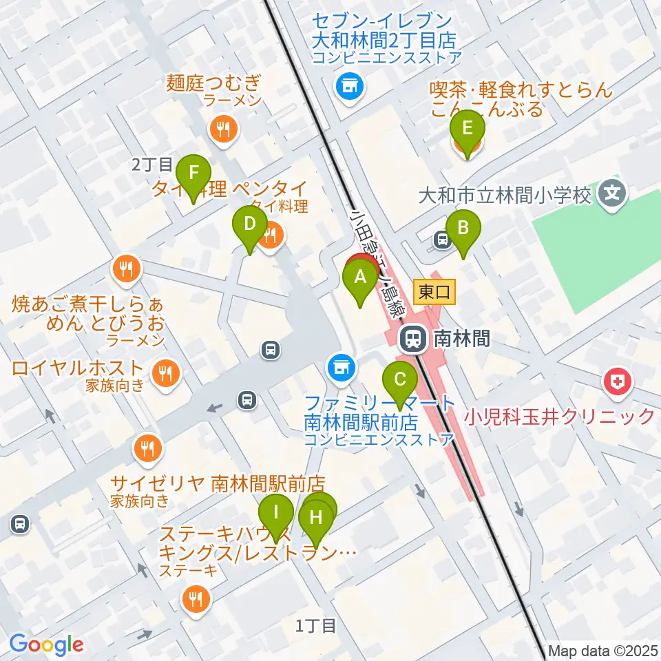 南林間カルチャーセンター周辺のカフェ一覧地図