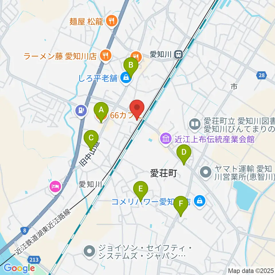 塚本楽器 愛知川店周辺のカフェ一覧地図