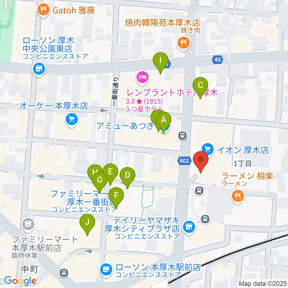 厚木カルチャーセンター周辺のカフェ一覧地図
