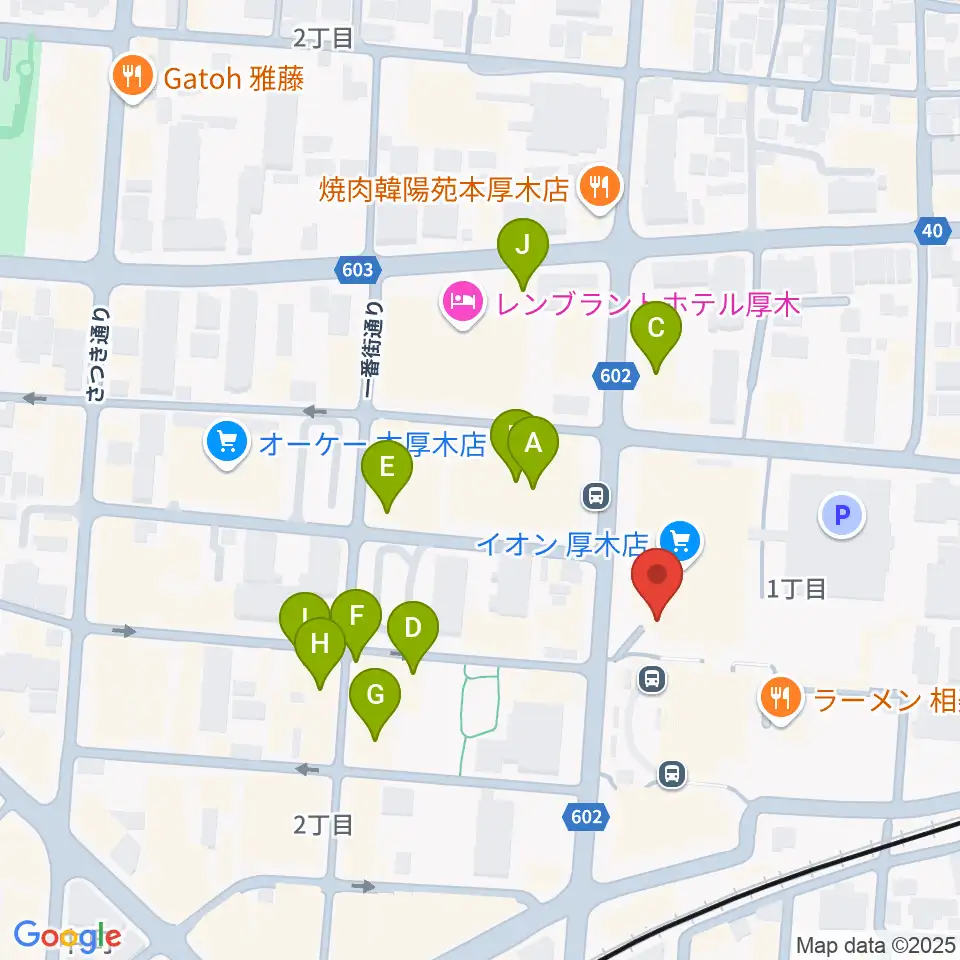 厚木カルチャーセンター周辺のカフェ一覧地図