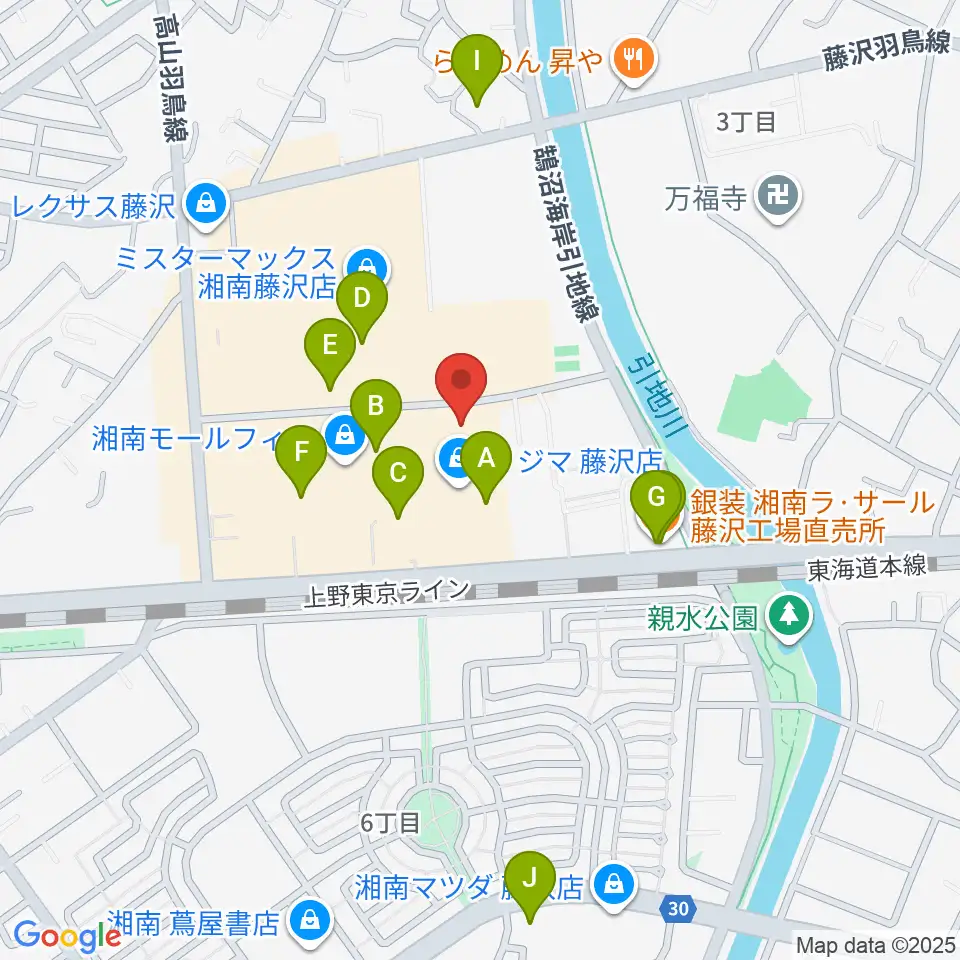 湘南モールカルチャーセンター周辺のカフェ一覧地図
