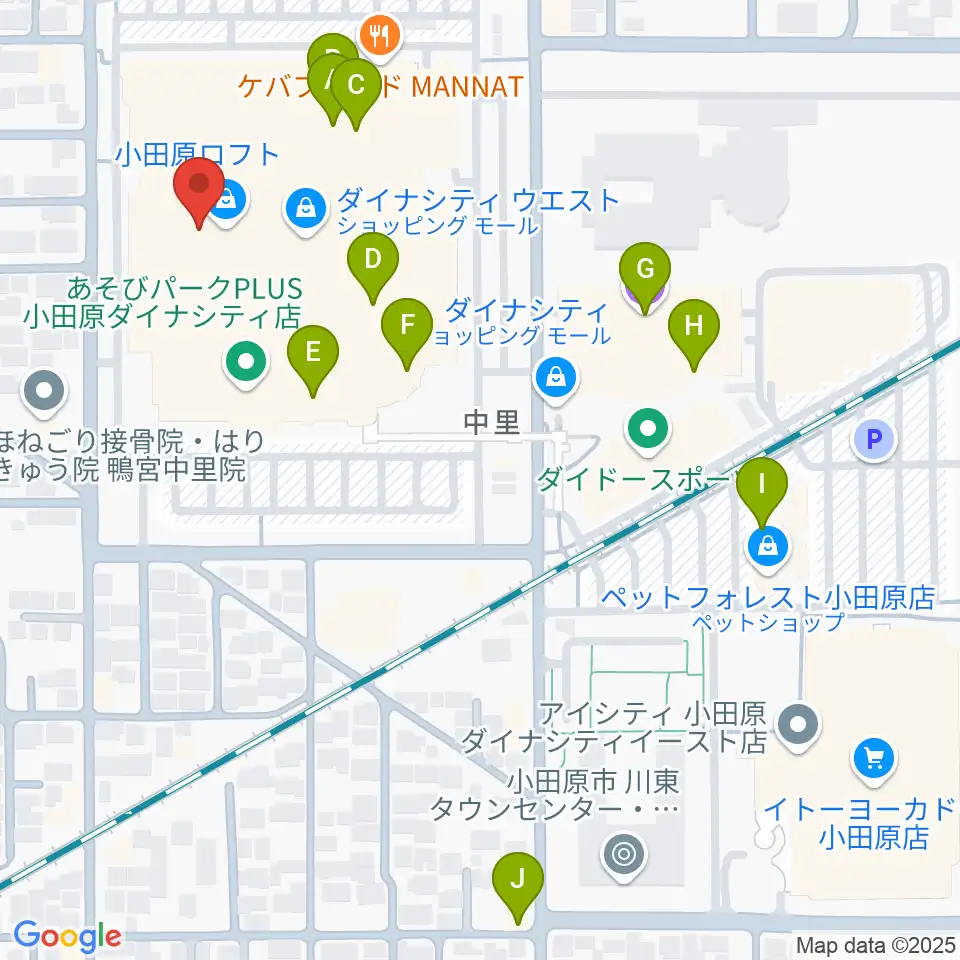 カルチャーセンター小田原周辺のカフェ一覧地図