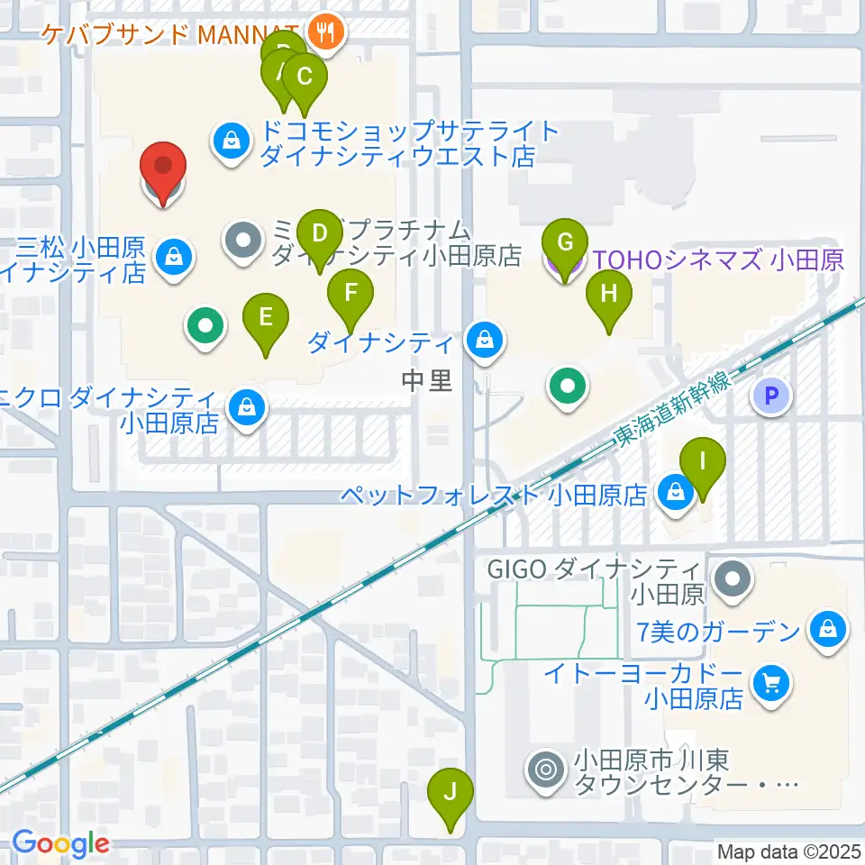 カルチャーセンター小田原周辺のカフェ一覧地図