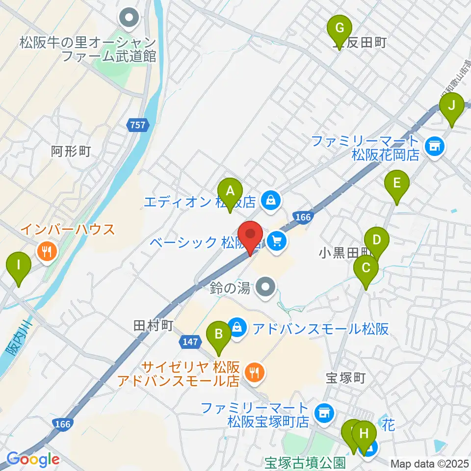 村井楽器 松阪店周辺のカフェ一覧地図