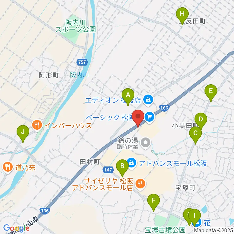 村井楽器 松阪店周辺のカフェ一覧地図
