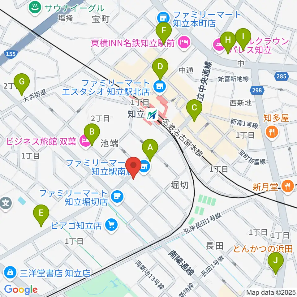 知立カルチャーセンター周辺のカフェ一覧地図