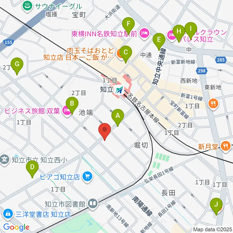 知立カルチャーセンター周辺のカフェ一覧地図