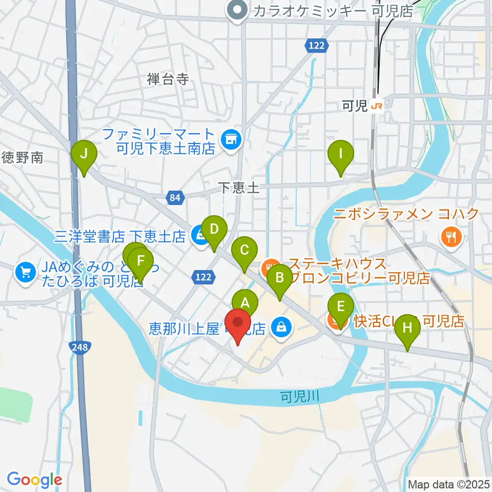 可児カルチャーセンター周辺のカフェ一覧地図