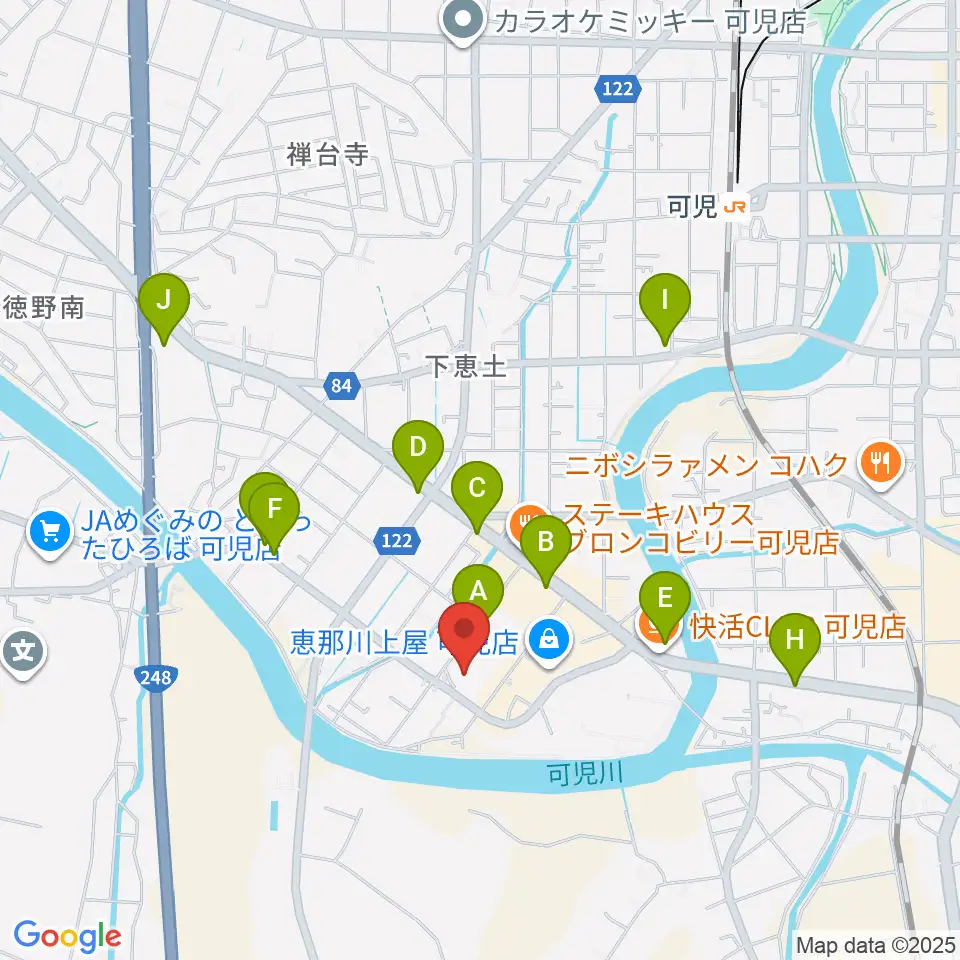 可児カルチャーセンター周辺のカフェ一覧地図