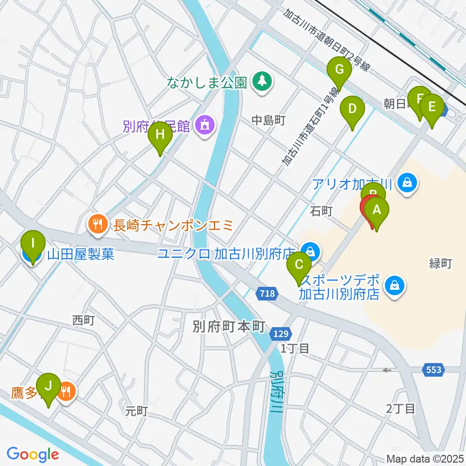 ヨークカルチャーセンター加古川周辺のカフェ一覧地図
