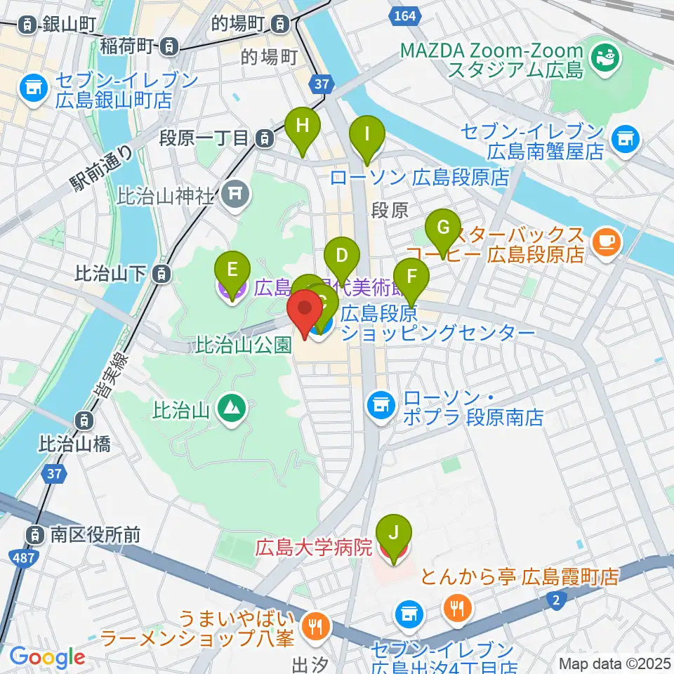 広島カルチャーセンター周辺のカフェ一覧地図