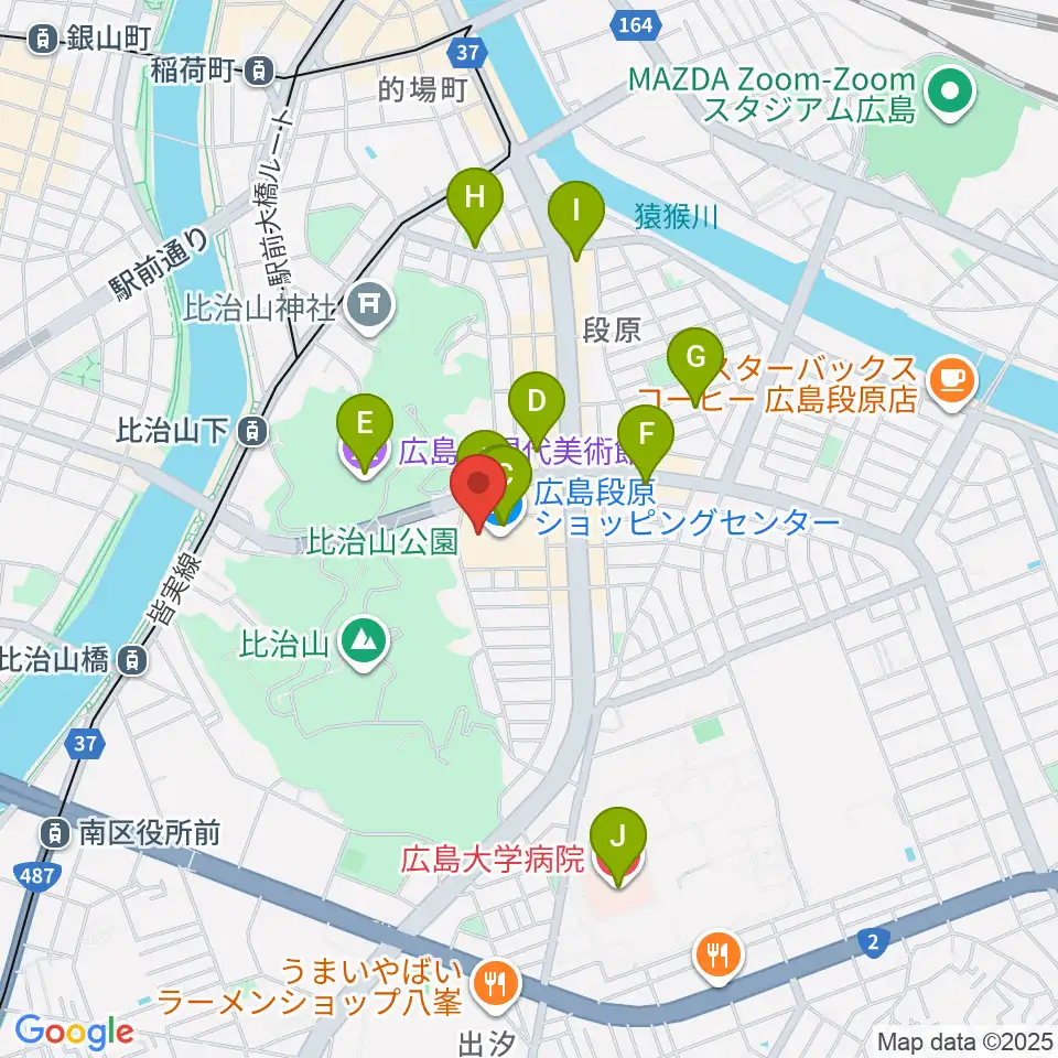 広島カルチャーセンター周辺のカフェ一覧地図