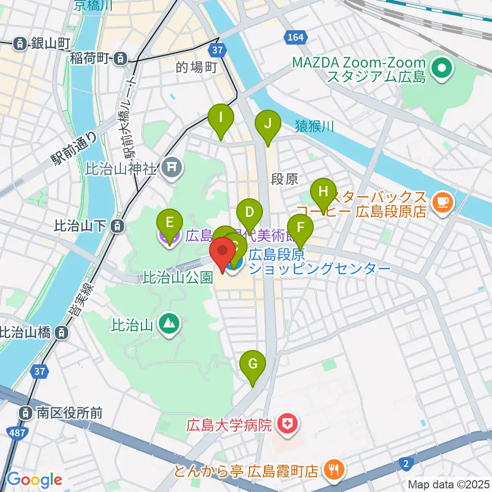 広島カルチャーセンター周辺のカフェ一覧地図