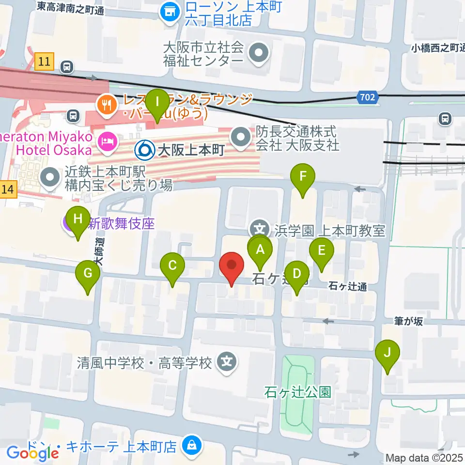 MUSICA VITA音楽教室周辺のカフェ一覧地図