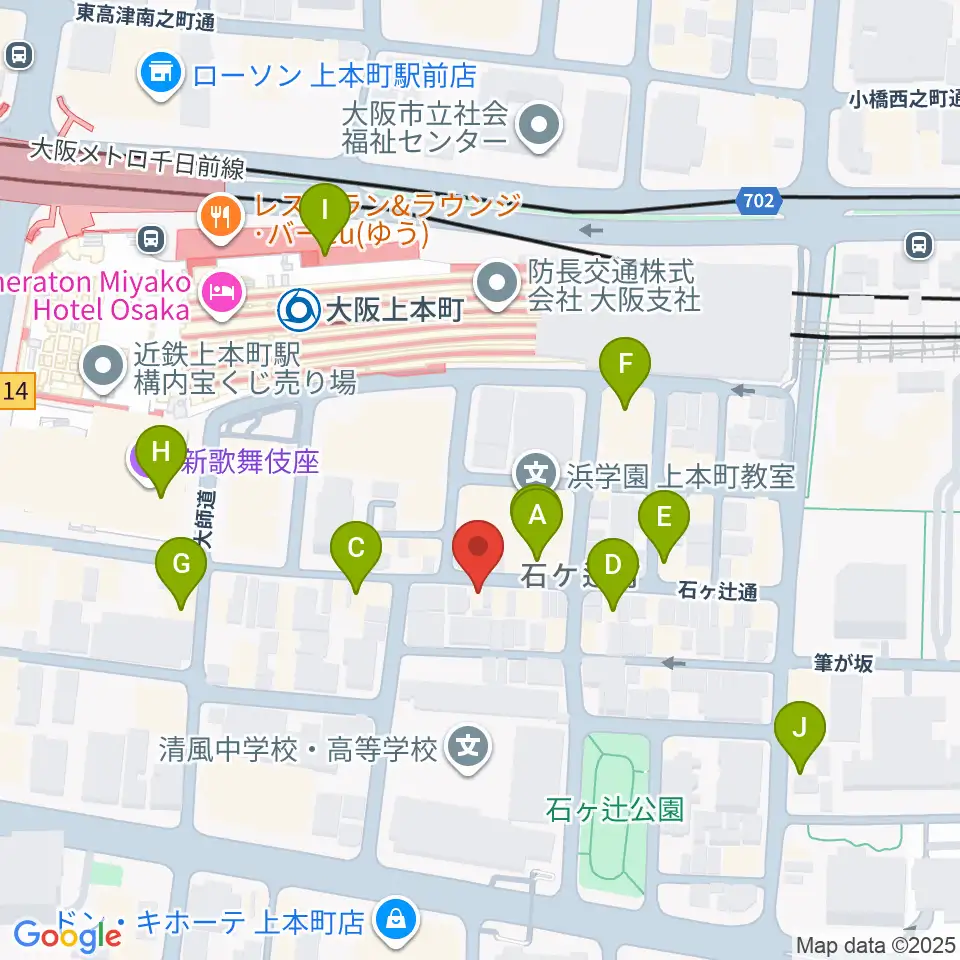 MUSICA VITA音楽教室周辺のカフェ一覧地図