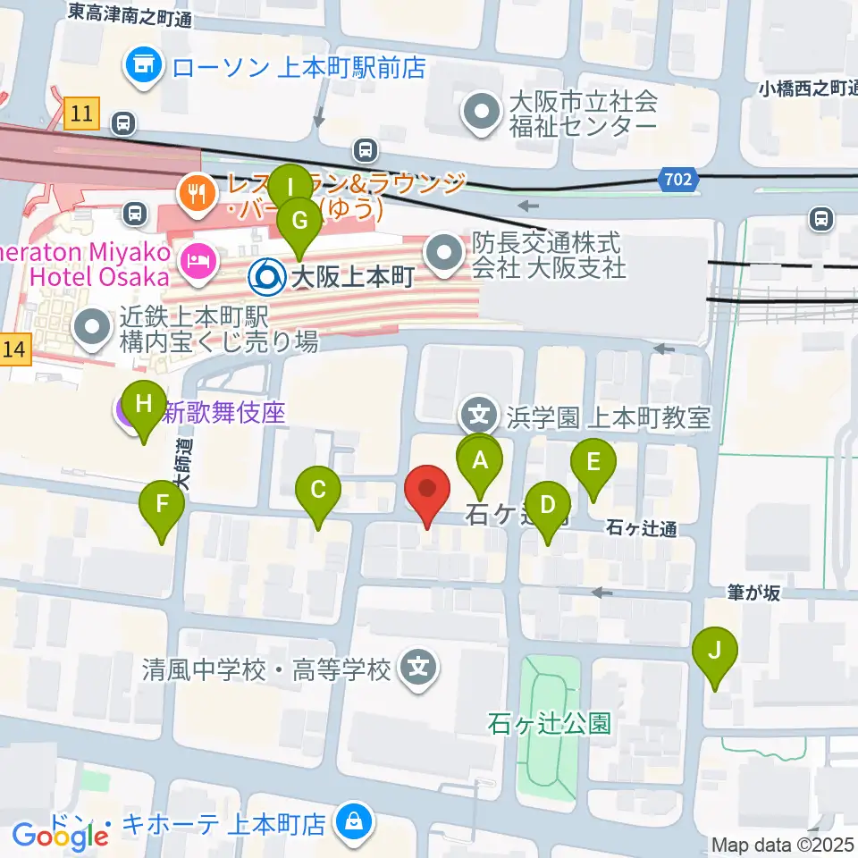 MUSICA VITA音楽教室周辺のカフェ一覧地図