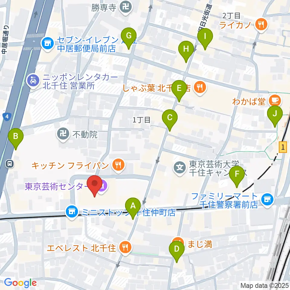 天空劇場周辺のカフェ一覧地図