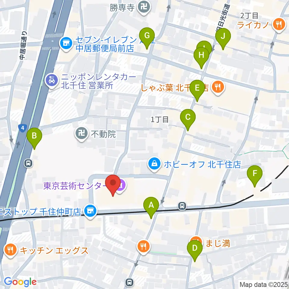 天空劇場周辺のカフェ一覧地図