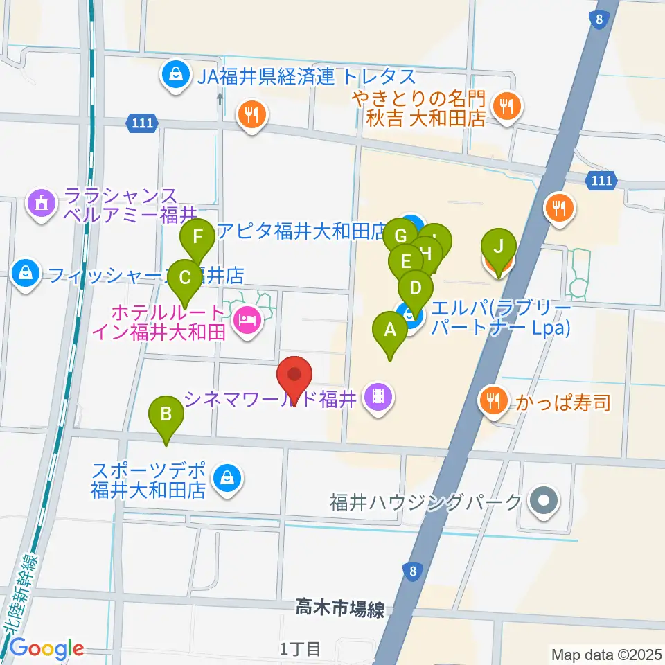 MPC大和田周辺のカフェ一覧地図