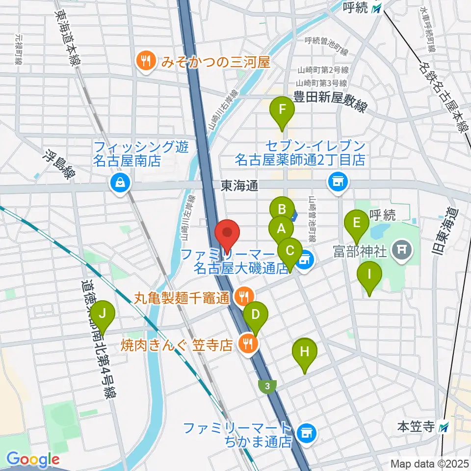 南文化小劇場周辺のカフェ一覧地図