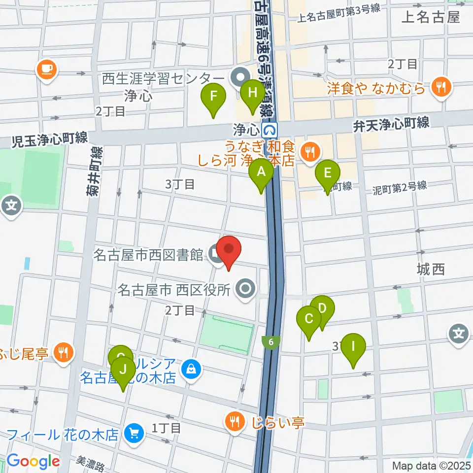 西文化小劇場周辺のカフェ一覧地図