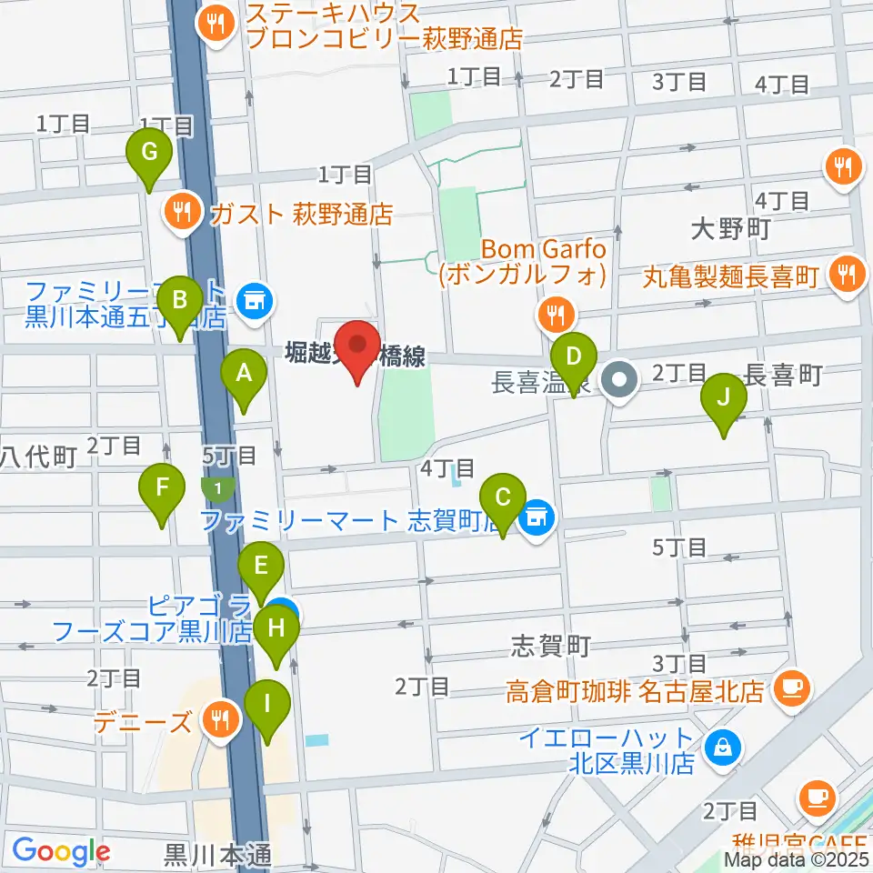 北文化小劇場周辺のカフェ一覧地図