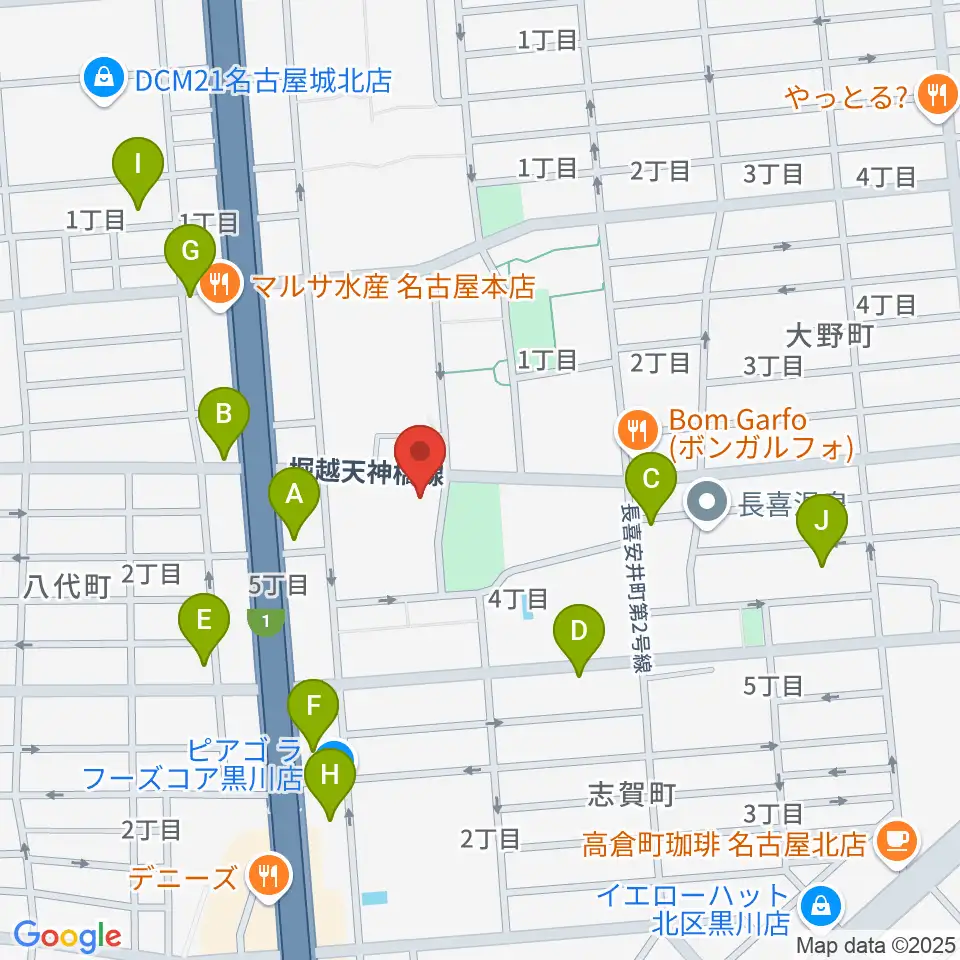 北文化小劇場周辺のカフェ一覧地図