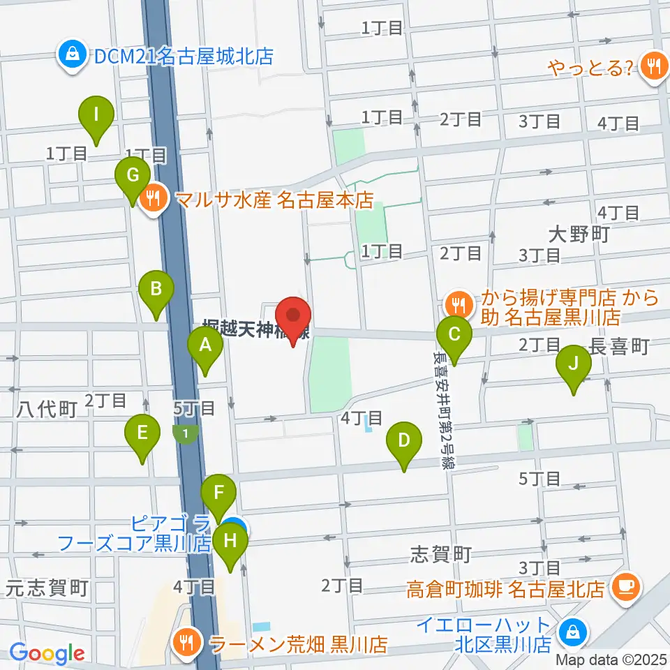 北文化小劇場周辺のカフェ一覧地図