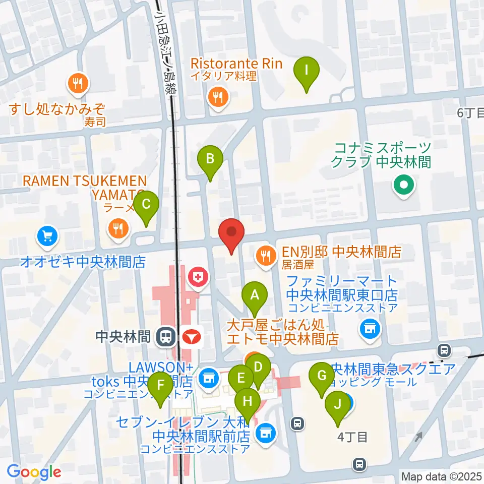 相模楽器 中央林間センター周辺のカフェ一覧地図