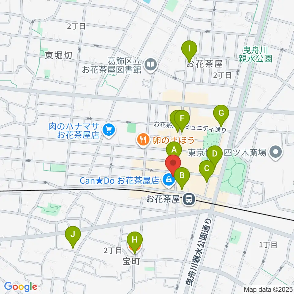 エークラスミュージック お花茶屋センター周辺のカフェ一覧地図