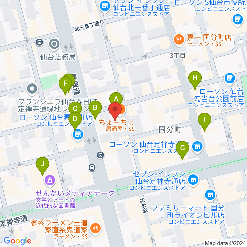 カフェドルシール周辺のカフェ一覧地図