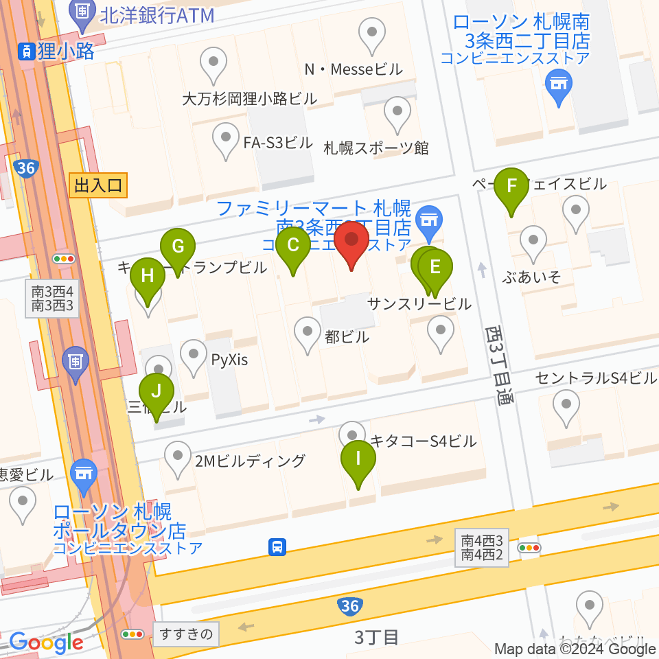 スタジオシーラカンス周辺のカフェ一覧地図