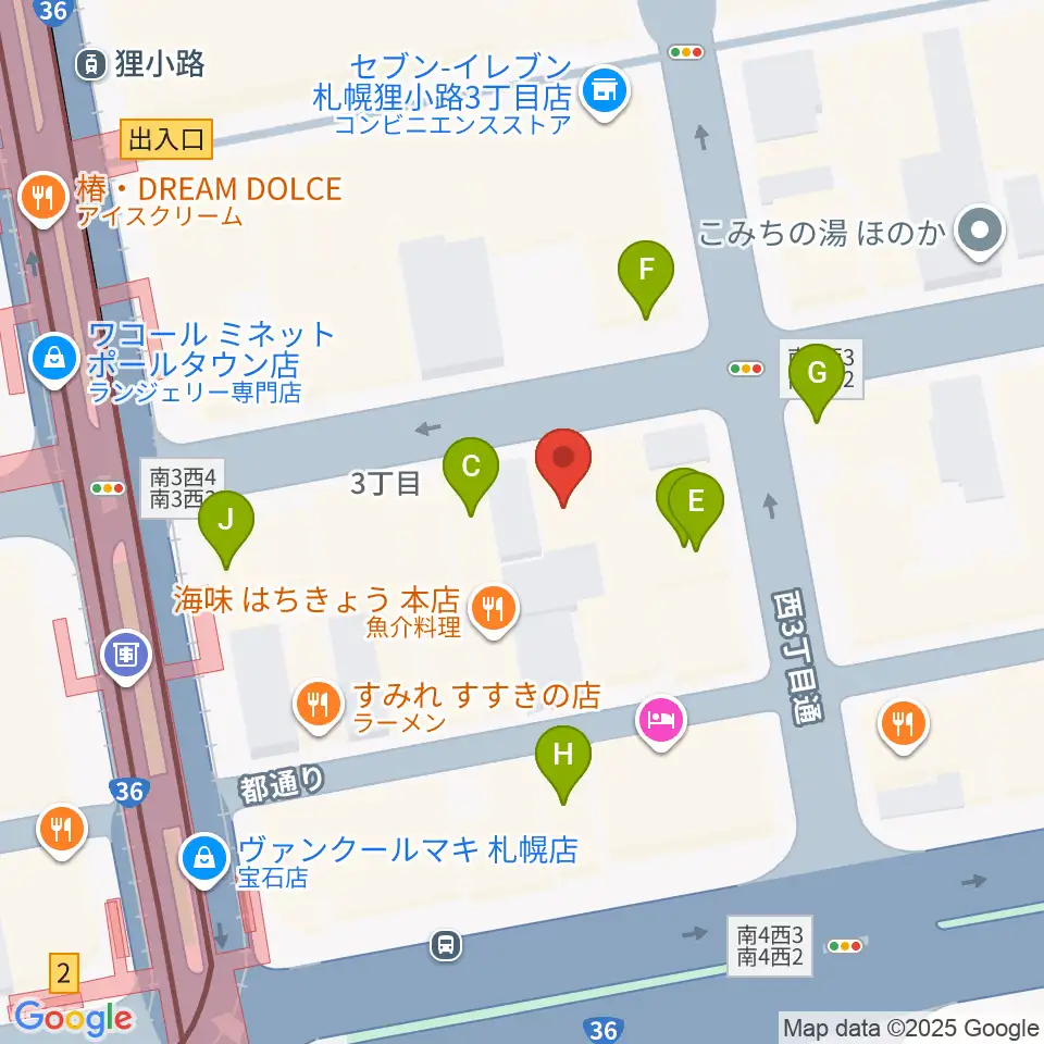 スタジオシーラカンス周辺のカフェ一覧地図