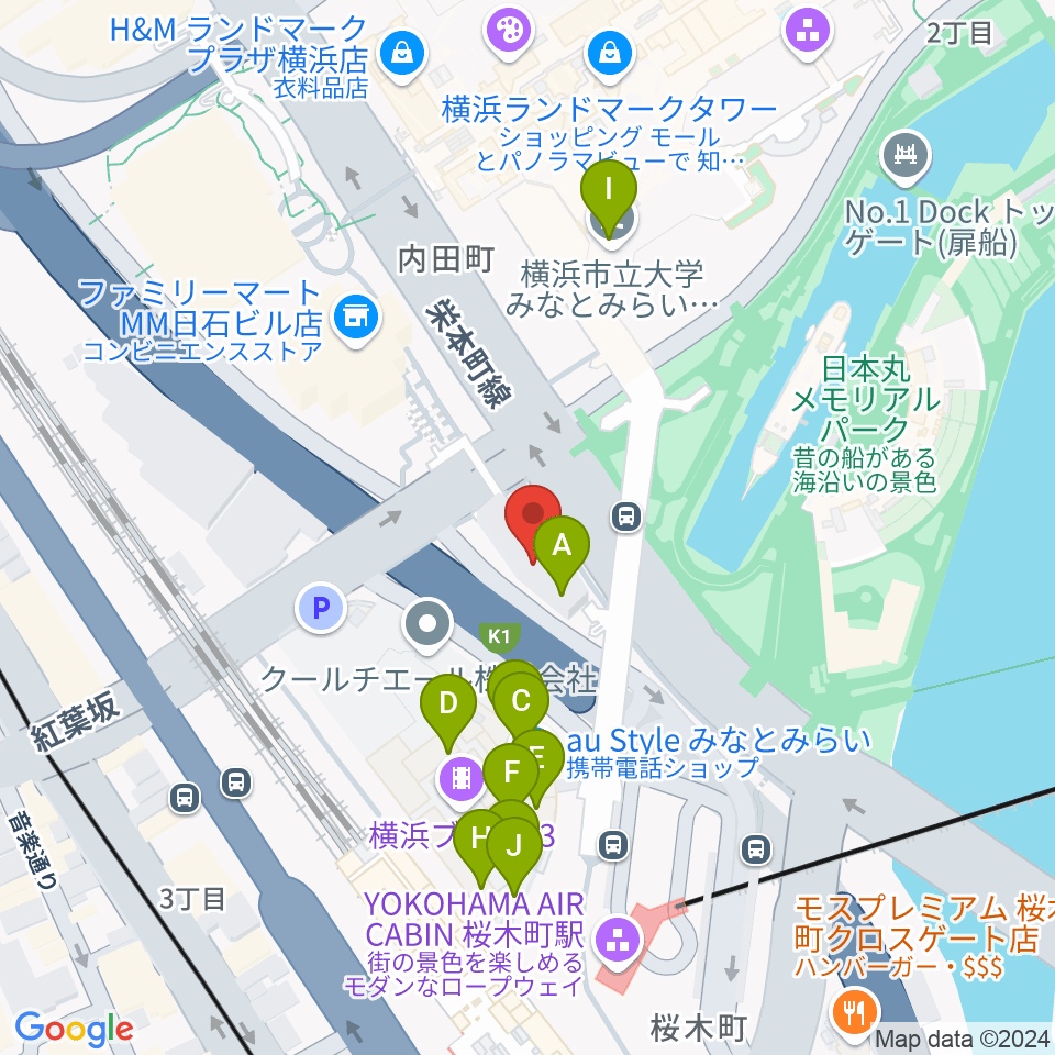 県民共済みらいホール周辺のカフェ一覧地図