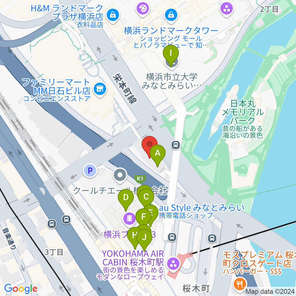 県民共済みらいホール周辺のカフェ一覧地図