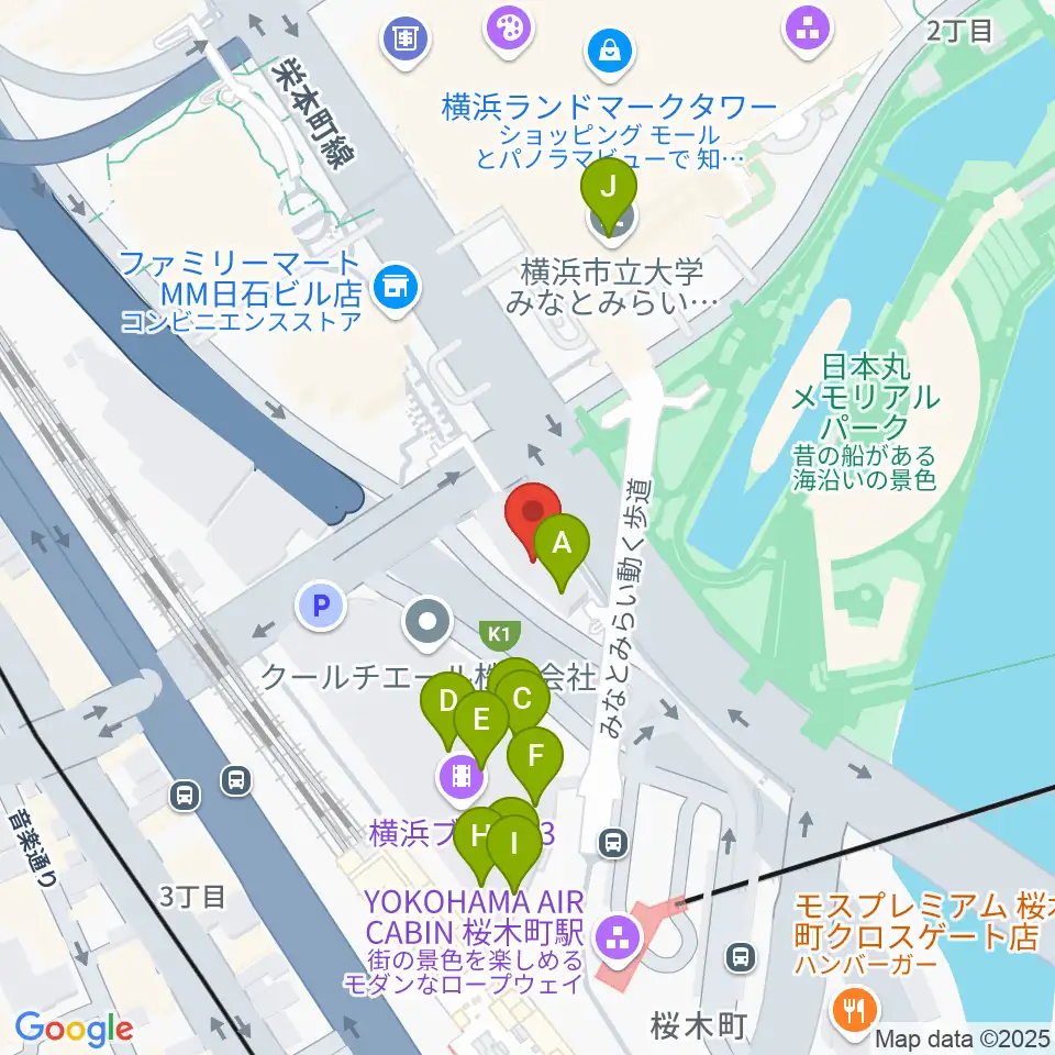 県民共済みらいホール周辺のカフェ一覧地図