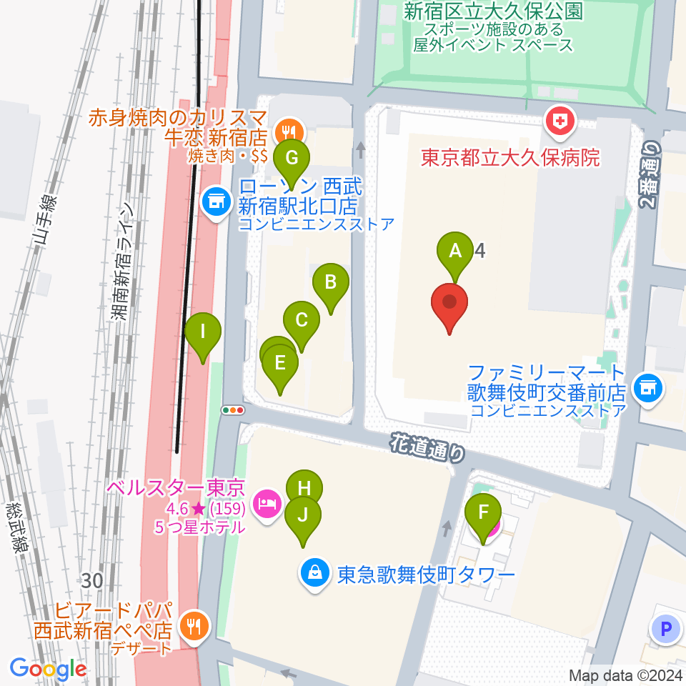 新宿ハイジアV-1周辺のカフェ一覧地図