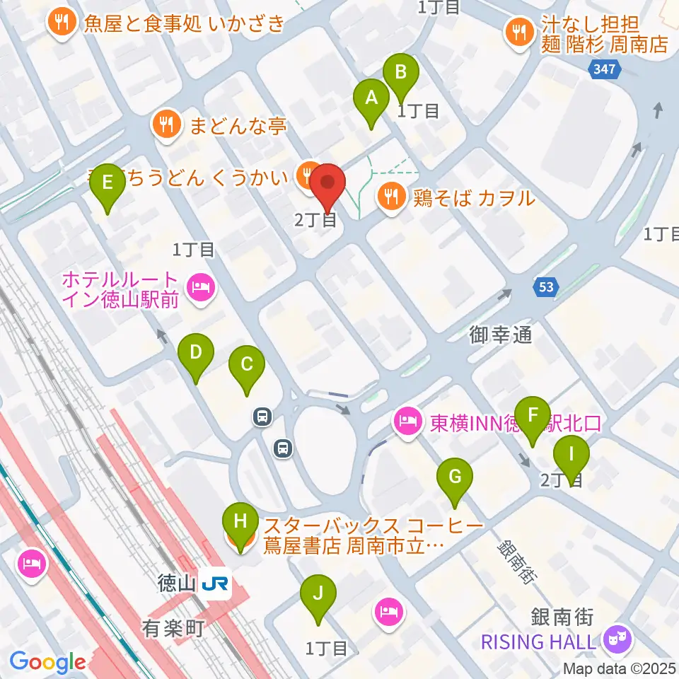 周南ガンボ周辺のカフェ一覧地図