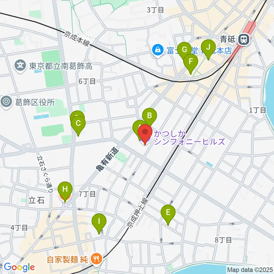 かつしかシンフォニーヒルズ周辺のカフェ一覧地図