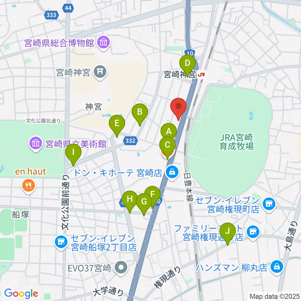 ユーイング スタジオ周辺のカフェ一覧地図