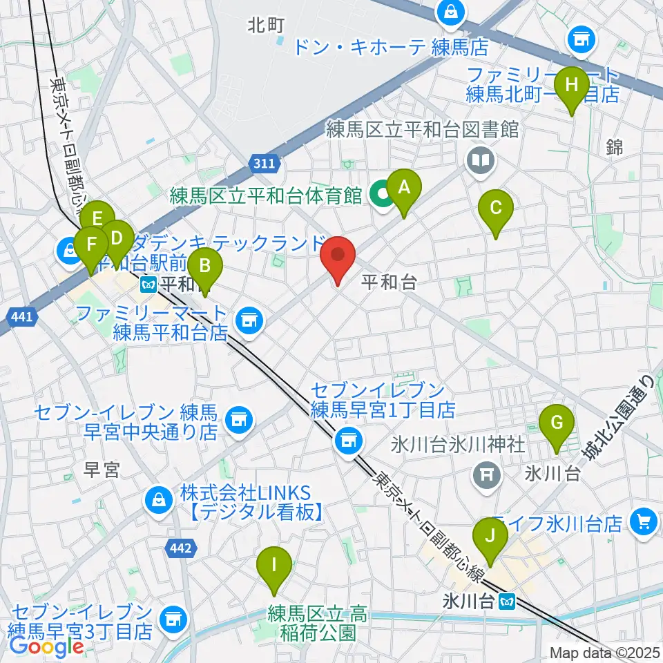 みつほし音楽教室周辺のカフェ一覧地図