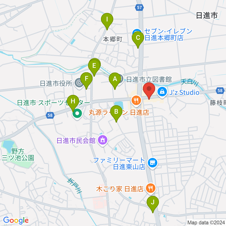 J’z Studio West周辺のカフェ一覧地図