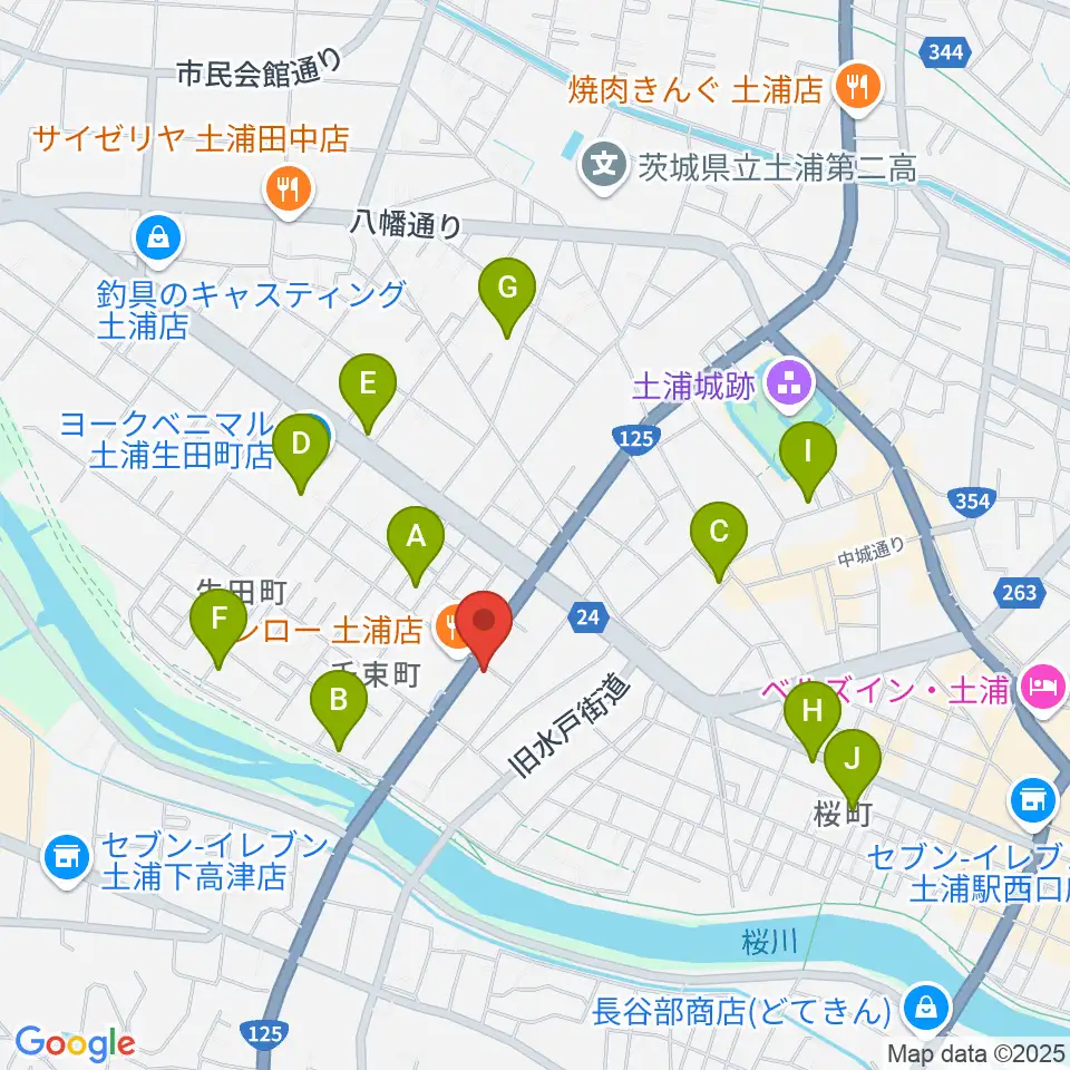MUSIC PLANT土浦店周辺のカフェ一覧地図