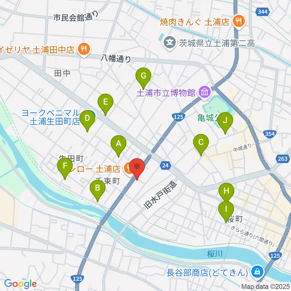 MUSIC PLANT土浦店周辺のカフェ一覧地図
