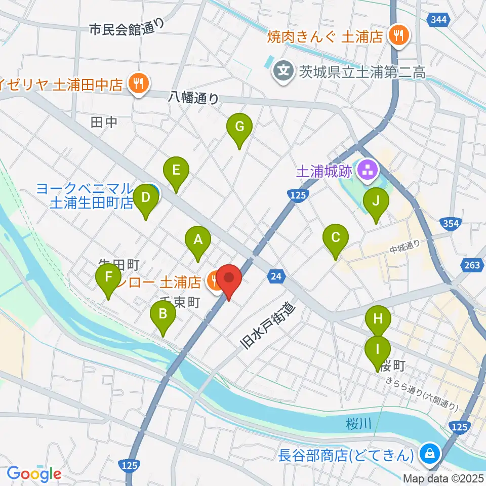 MUSIC PLANT土浦店周辺のカフェ一覧地図