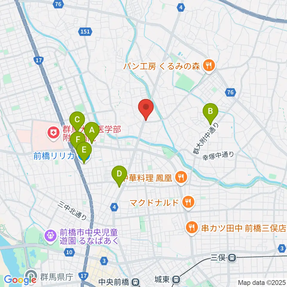 音処きしん周辺のカフェ一覧地図