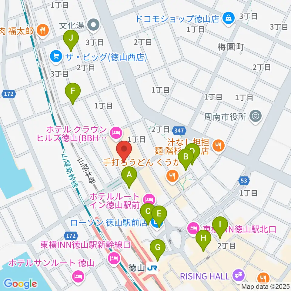 POPS-K 周南ロック館周辺のカフェ一覧地図